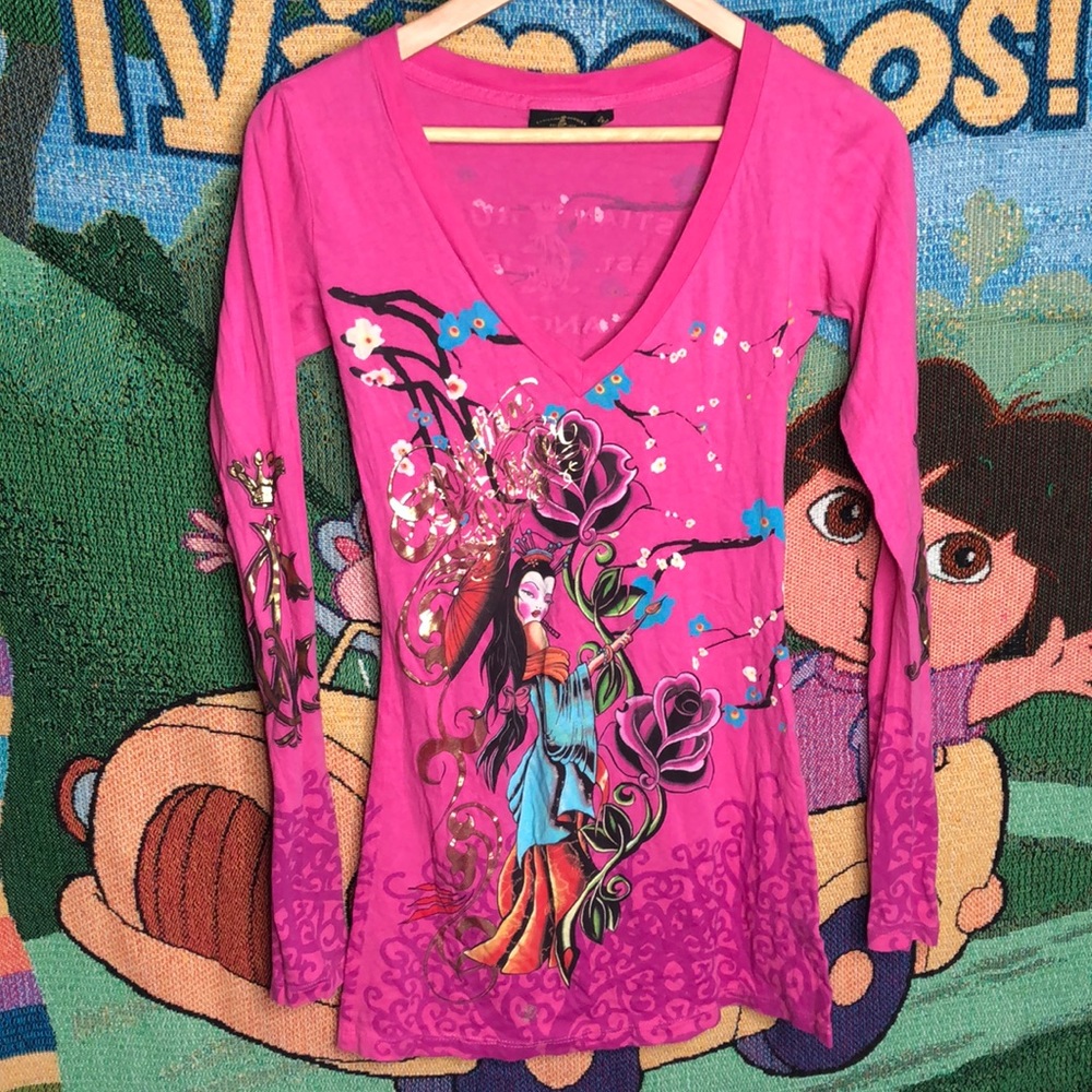 Christian Audigier Long Sleeve All Over Print